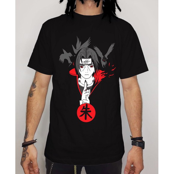 Camiseta Masculina Itachi Uchiha Akatsuki Anime Naruto camisa mangá
