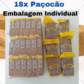Doce de Amendoim Paçocão 18 unidades de 80g Paçoca sem Glúten Sul de Minas Piranguinho