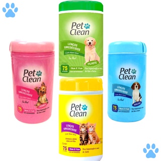 Lenço Umedecido para Cachorro e Gato Pet Clean - 75 Unidades - Envio Imediato em Oferta na Shopee