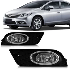 Farol Milha Civic 2012 2013 2014 Com Moldura