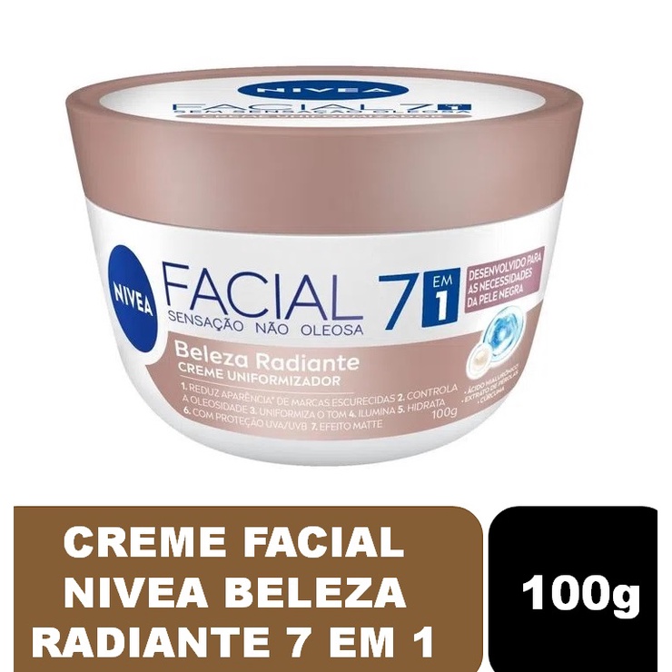 Creme Hidratante Facial 7 em 1 Beleza Radiante Nivea 100g