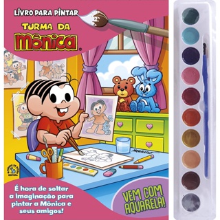 Turma da Mônica Livro para Pintar com Aquarela - Mônica em Oferta na Shopee