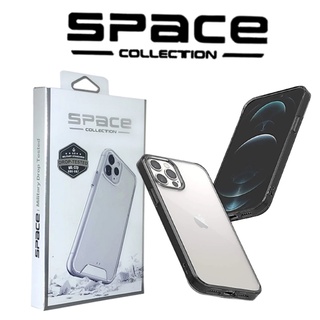 Capa Space com borda PRETA ORIGINAL Transparente Anti Impacto Policarbonato (Não Amarela) TPU IPhone 7 8 Plus X Xr Xs Pro Max 11 12 13 12 Mini 13 mini