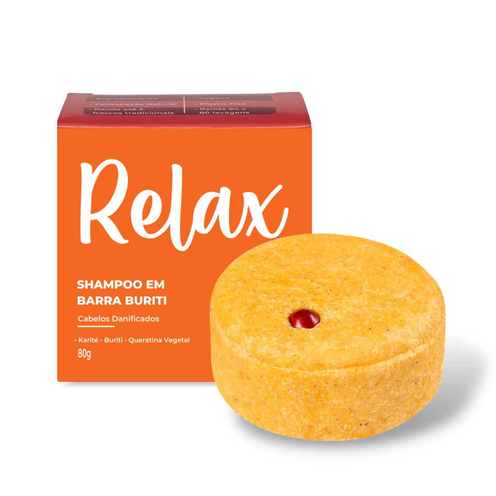 Shampoo Em Barra Sólido Vegano Pós Sol Buriti Relax