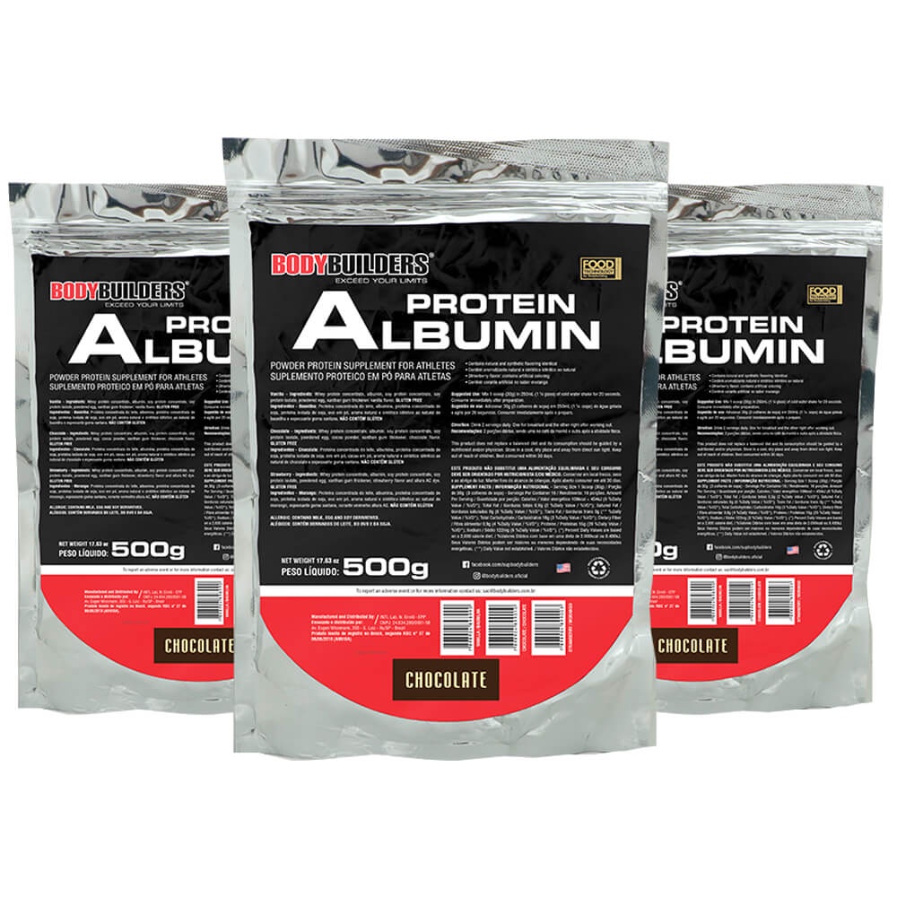 Kit Exclusivo 3x Albumina Protein 500g - Bodybuilders.