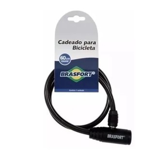 Trava Cadeado Para Bicicleta Com Chave Brasfort 8mm X 60cm