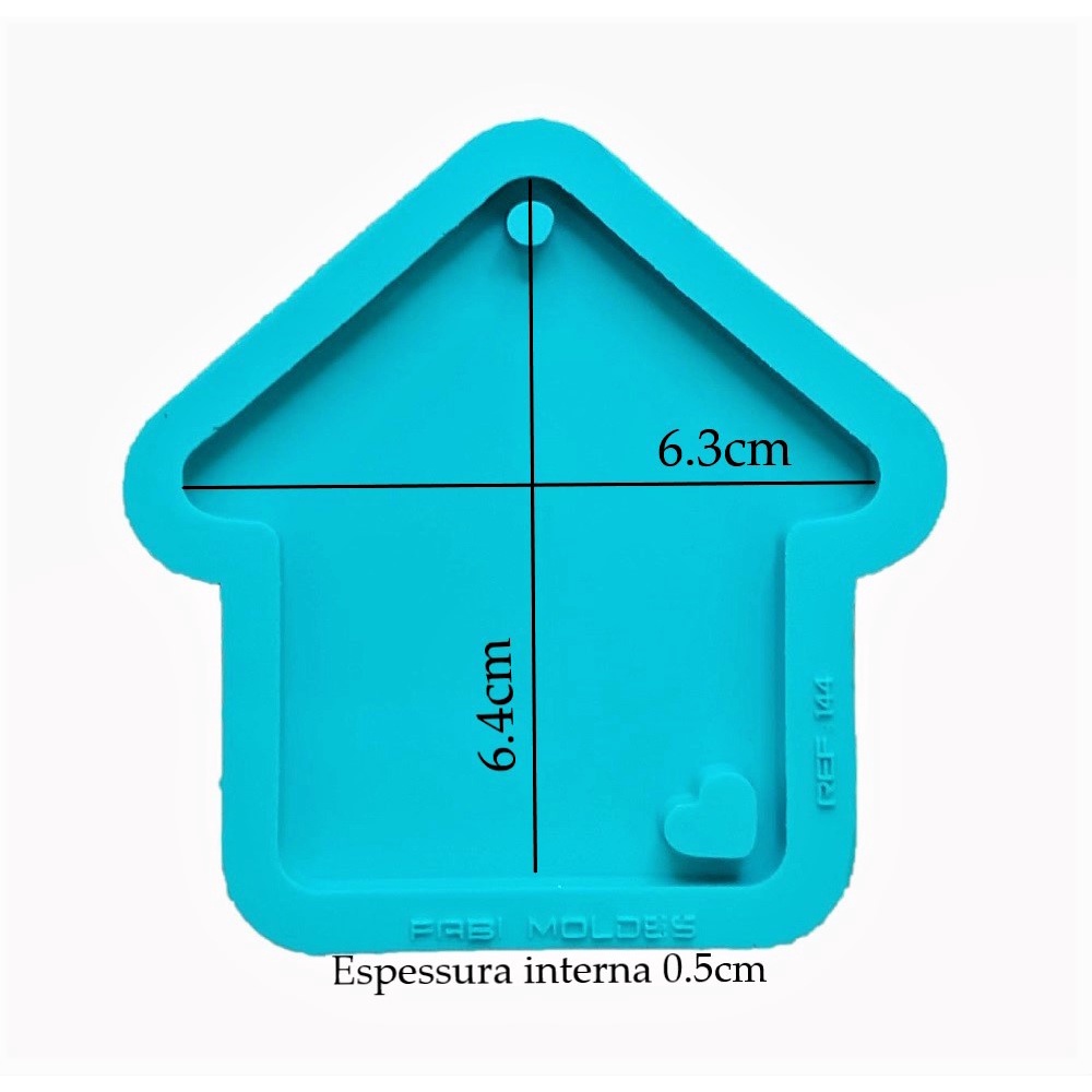 Molde de Silicone para Resina Tag Casa Casinha Eternizar Chaveiro biscuit