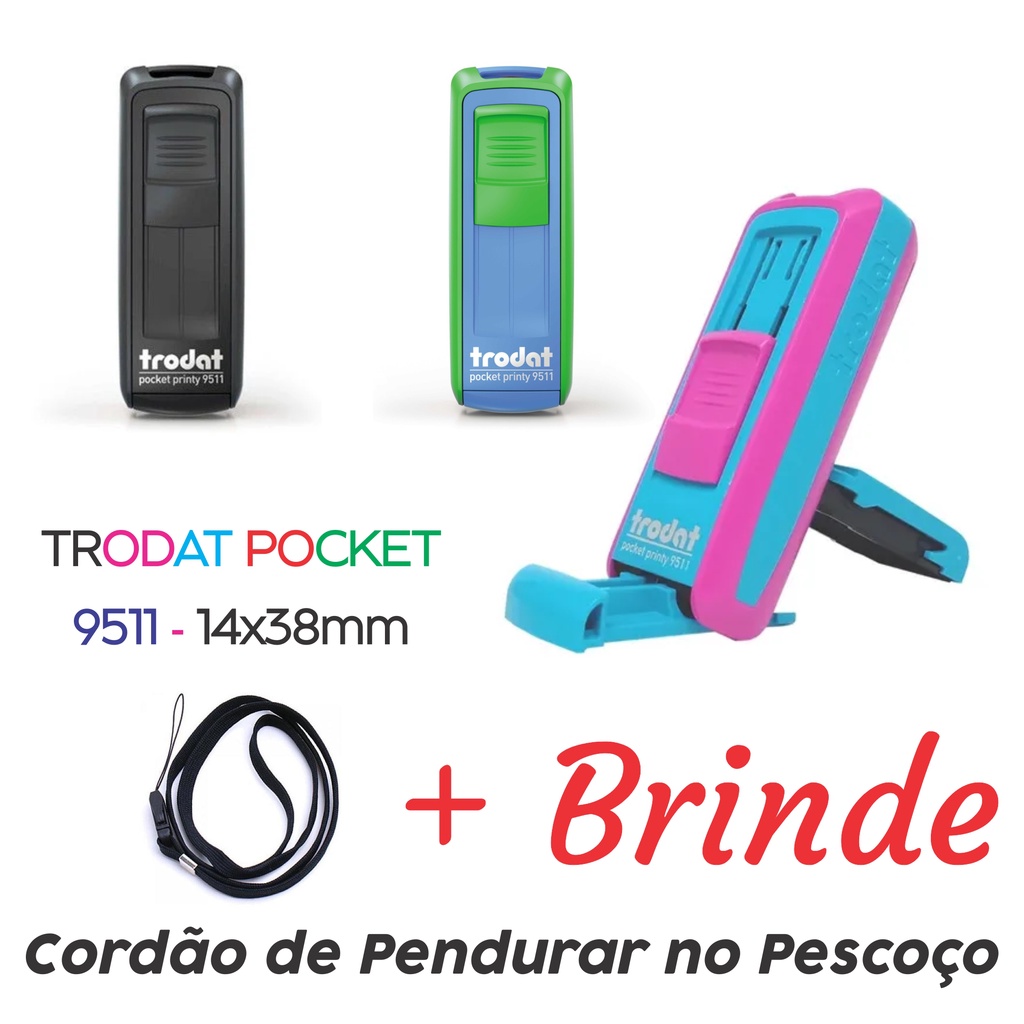 Carimbo de Bolso Trodat Pocket 9511 - 14x38mm