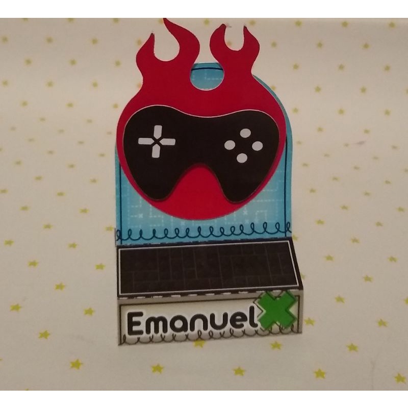 porta bis duplo vídeo game papelaria personalizada festa vídeo game 10 unidades