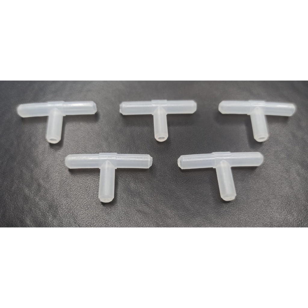 5x Divisor De Ar Em T Em Plastico Para Mangueira 4mm Para Aquario