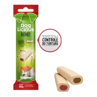 Petisco Dog Licious Bone para Cães Adultos Sabor Carne - 80g