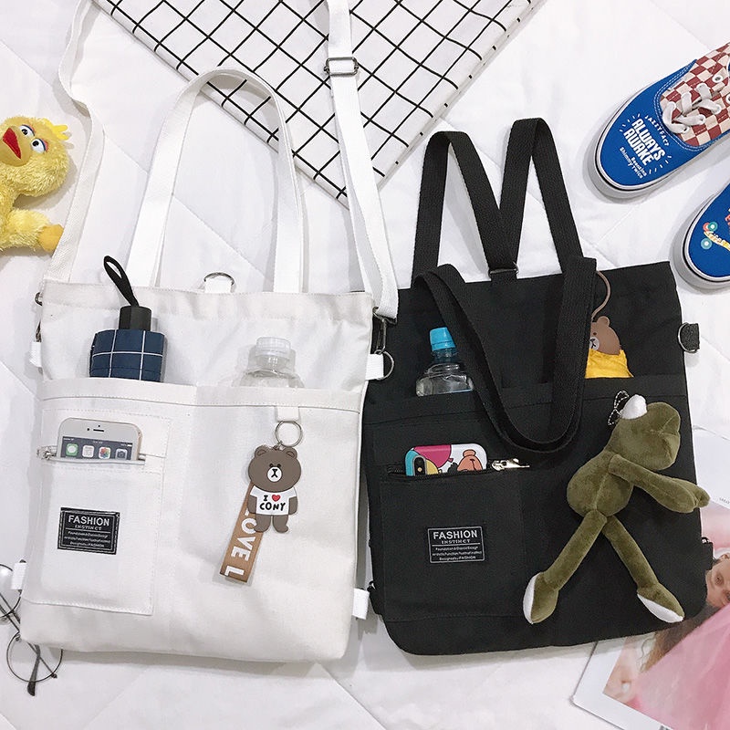 Bolsa Tote De Tecido Estilo Coreano Fashion