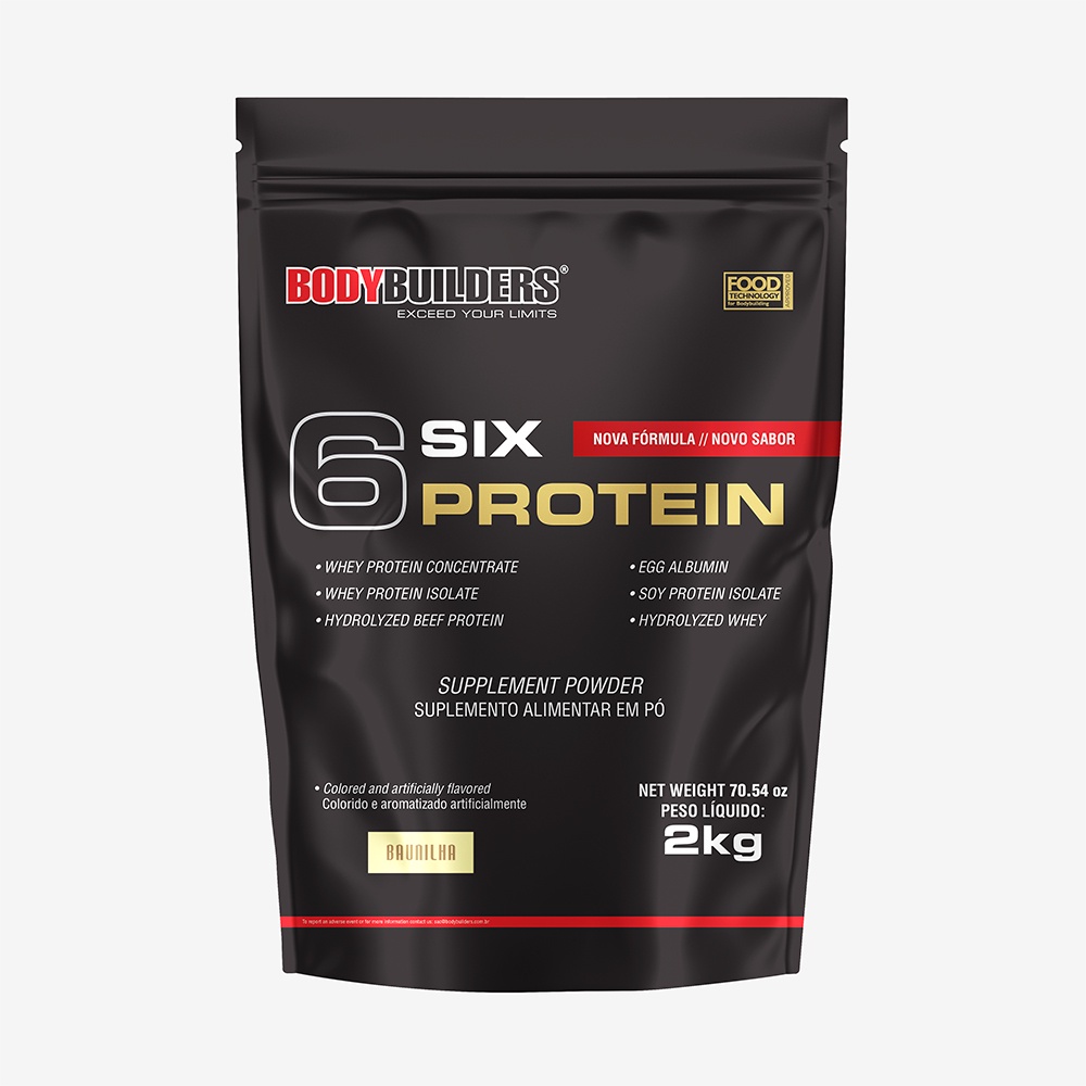 Whey Protein Isolado - 6 Six Protein 2kg – Bodybuilders Suplemento para Definição e Performance