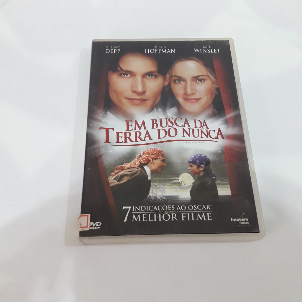 Dvd do Filme em Busca da Terra do Nunca Johnny Depp Dustin Hoffman Kate Winslet Legendado Português Usado de Locadora