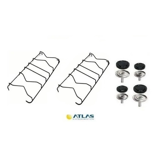 Kit Grelhas + Bocas Peças Para Fogão Atlas Monaco Plus 4 B