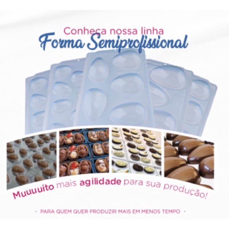 bwb semiprofissional - forma silicone 3 partes -linha Páscoa 2023 e bombons completa a escolha