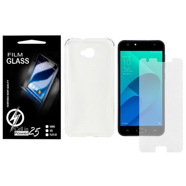 Capa Capinha Case Anti impacto transparente Reforçada + Pelicula de vidro Zenfone 4 Selfie ZD553KL (Tela 5.5)