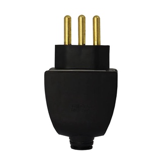 Plug Macho 2P+T 20A 250V Preto Com Prensa Cabo Pial