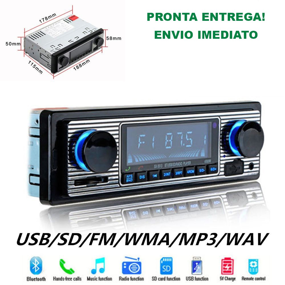 Radio Vintage Retro C/ Controle Remoto - Bluetooth Usb Cartão Sd - Pronta Entrega