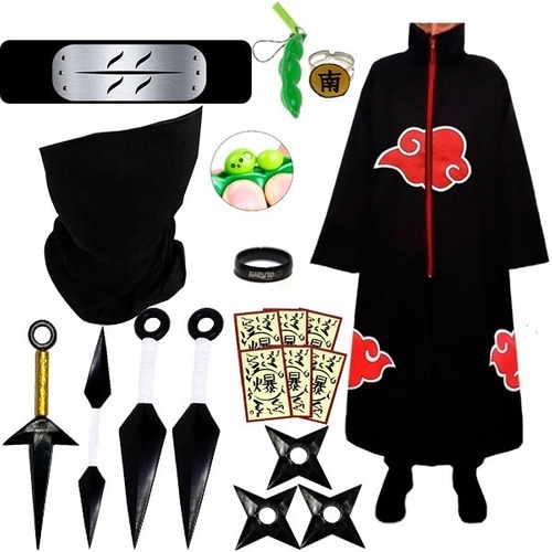 Roupa Naruto Akatsuki Kit Bandana Kisame Com Chaveiro Pop It