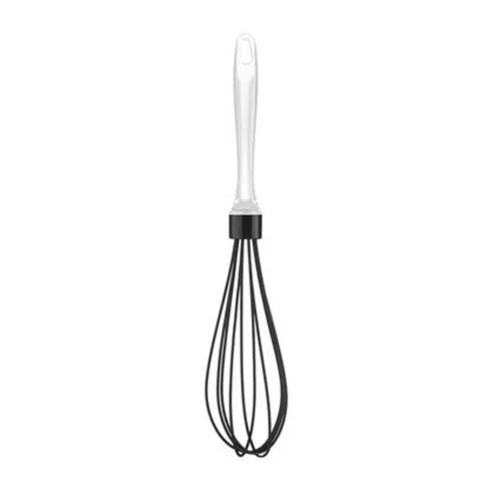 Bate Clara Silicone Cabo Acrílico 30 Cm Preto - UD178