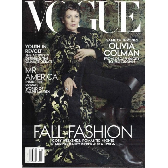 REVISTA VOGUE, DE OUTUBRO DE 2019, COM OLIVIA COLMAN NA CAPA.