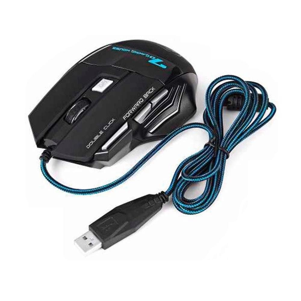 Mouse Gamer X7 Optico Usb 3200Dpi Com 7 Botões e Led Color