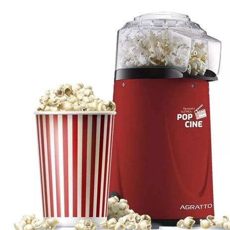 Pipoqueira Eletrica Pop Corn Com Dosador Vermelha 1200w 110v Agratto