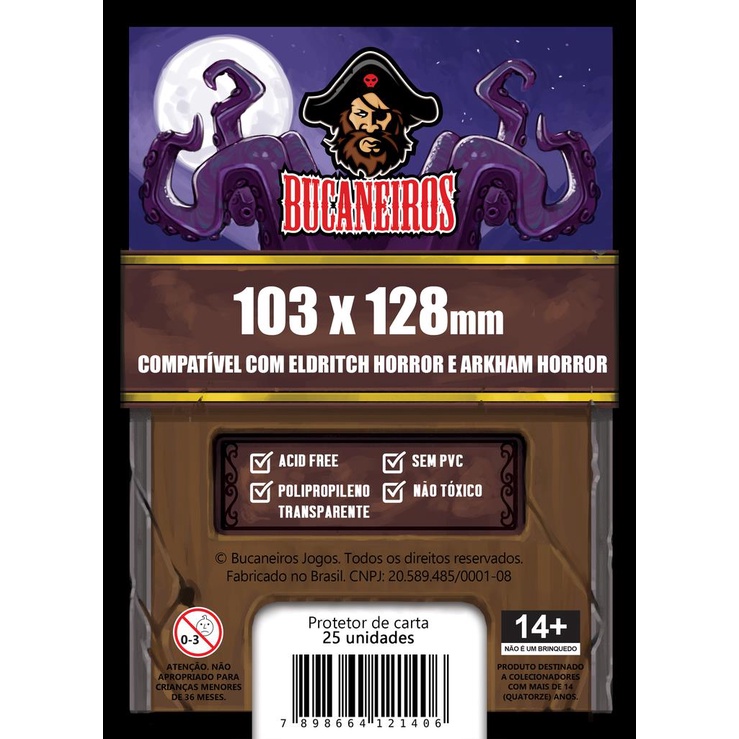 Sleeve Bucaneiros 103 x 128 mm Eldritch Horror e Arkham Horror - 25 unidades