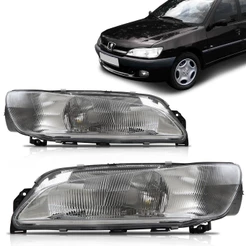 Farol Peugeot 307 97 98 99 2000 Foco Simples Cromado