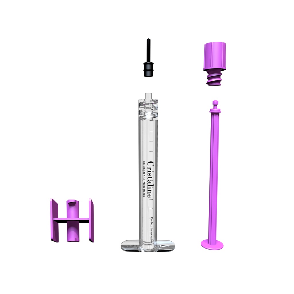 Seringa de Cristal SEM AGULHA Alta Transparência Resíduo Zero 1ml