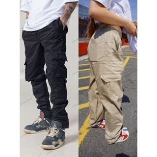 CALÇA CARGO SKATE DE SARJA UNISSEX BARRA LARGA