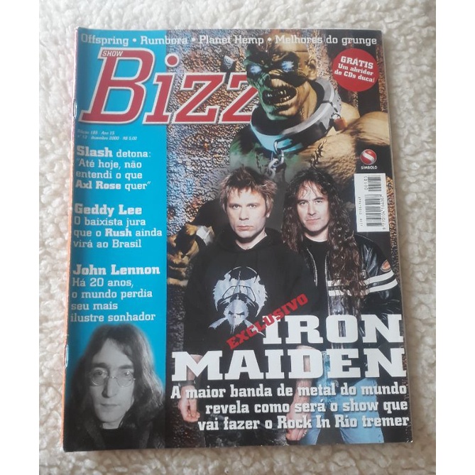 Revista Show Bizz Iron Maiden Ed. 185 Ano 15 Número 12 Dezembro/ 2000