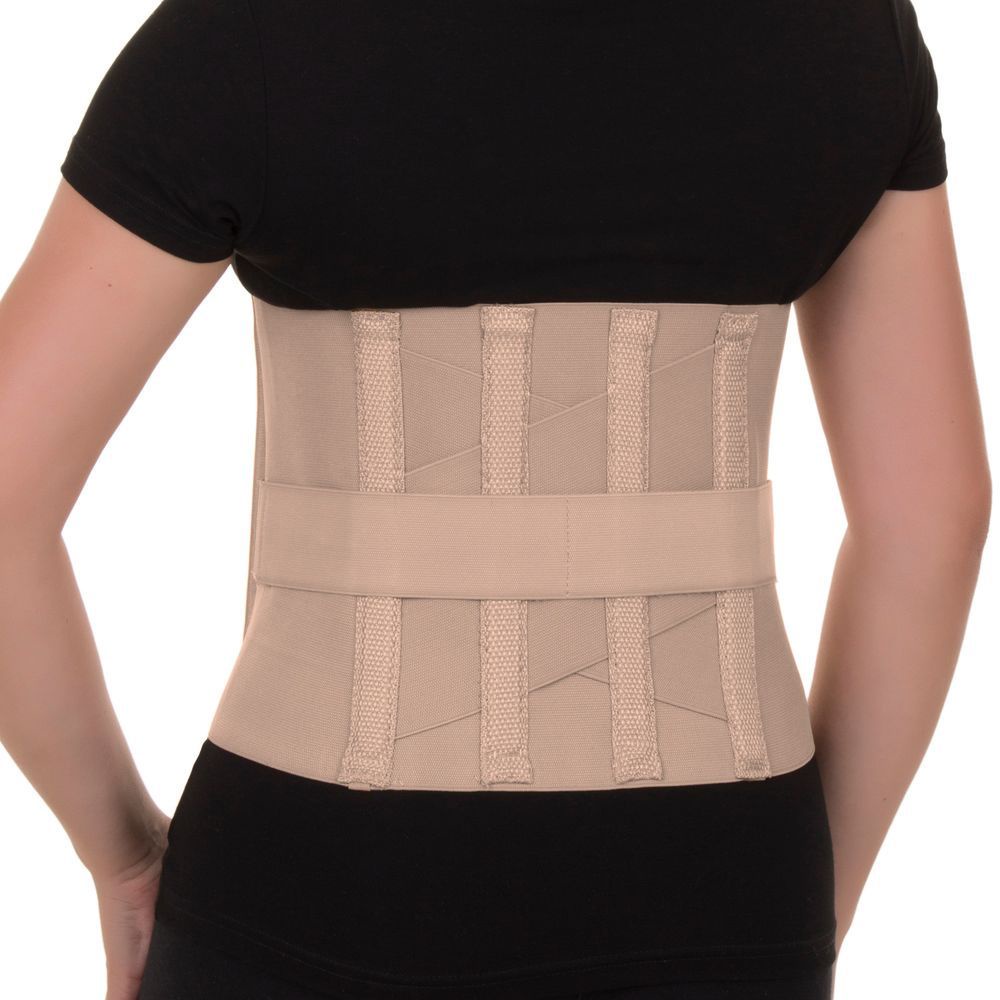 Cinta Abdominal Elástica Em X Com Hastes Flexiveis Bege - Artipé