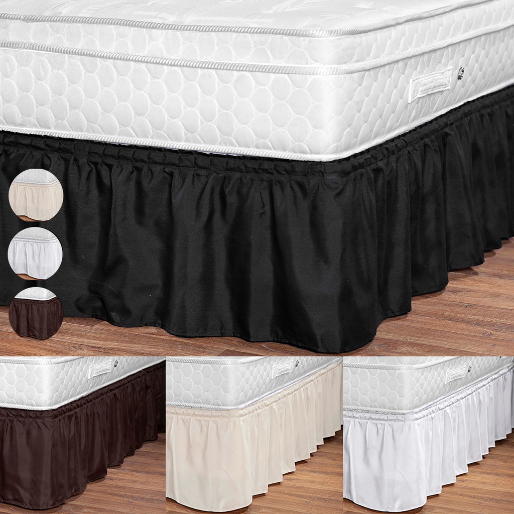 Saia Box Casal Ajustável p/ Cama Queen King com Elástico Padrão Diversos Tamanhos e Cores Branco Preto Palha Marrom Tabaco - Promoção