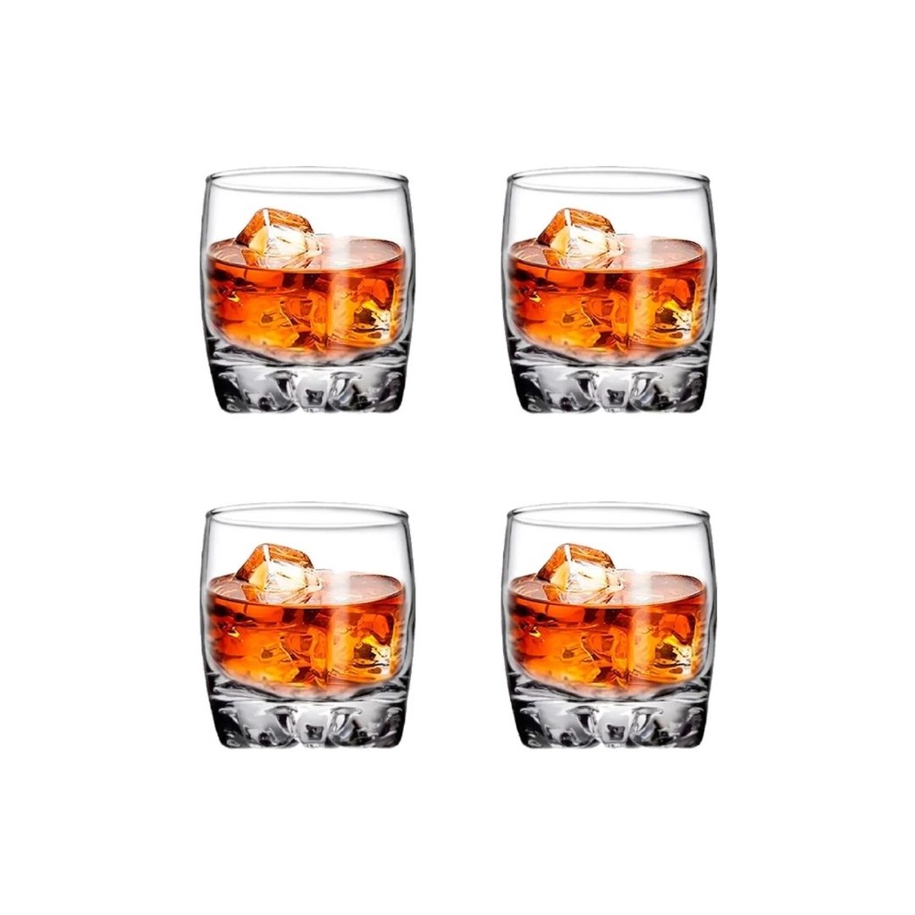 Kit com 4 Copos Mini Shot de Vidro 80ml - Para Aperitivo e Whisky