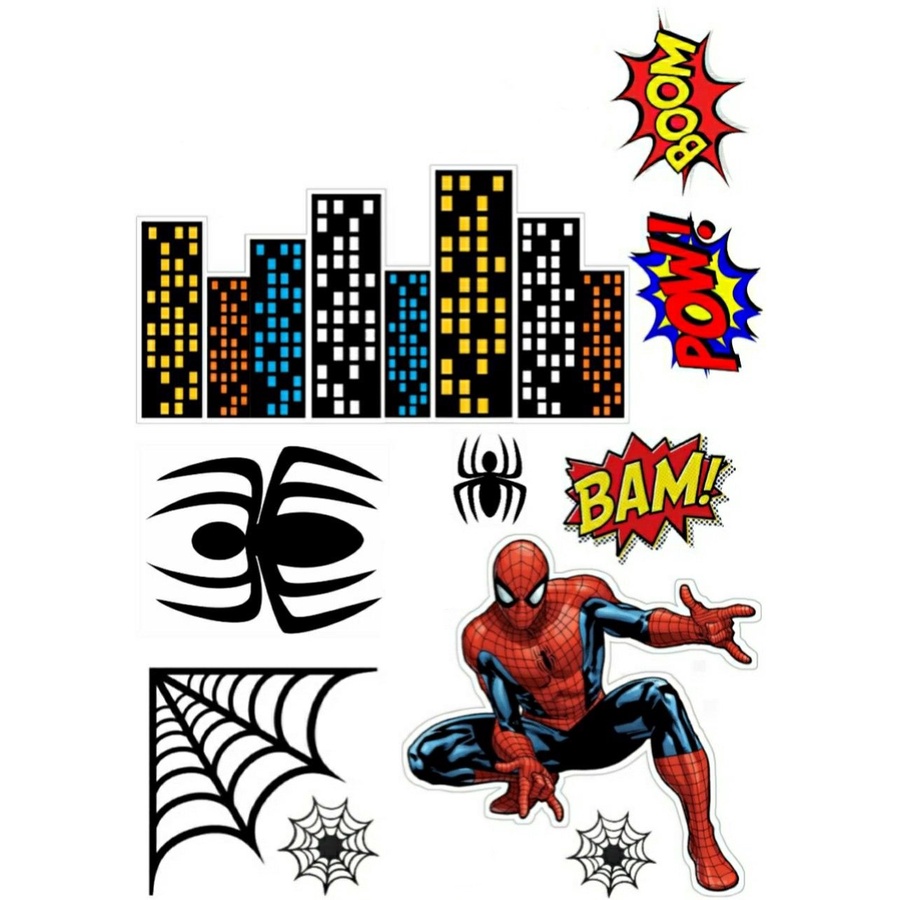 Topo De Bolo Homem Aranha Cortado Colado Personalizado Shopee Brasil