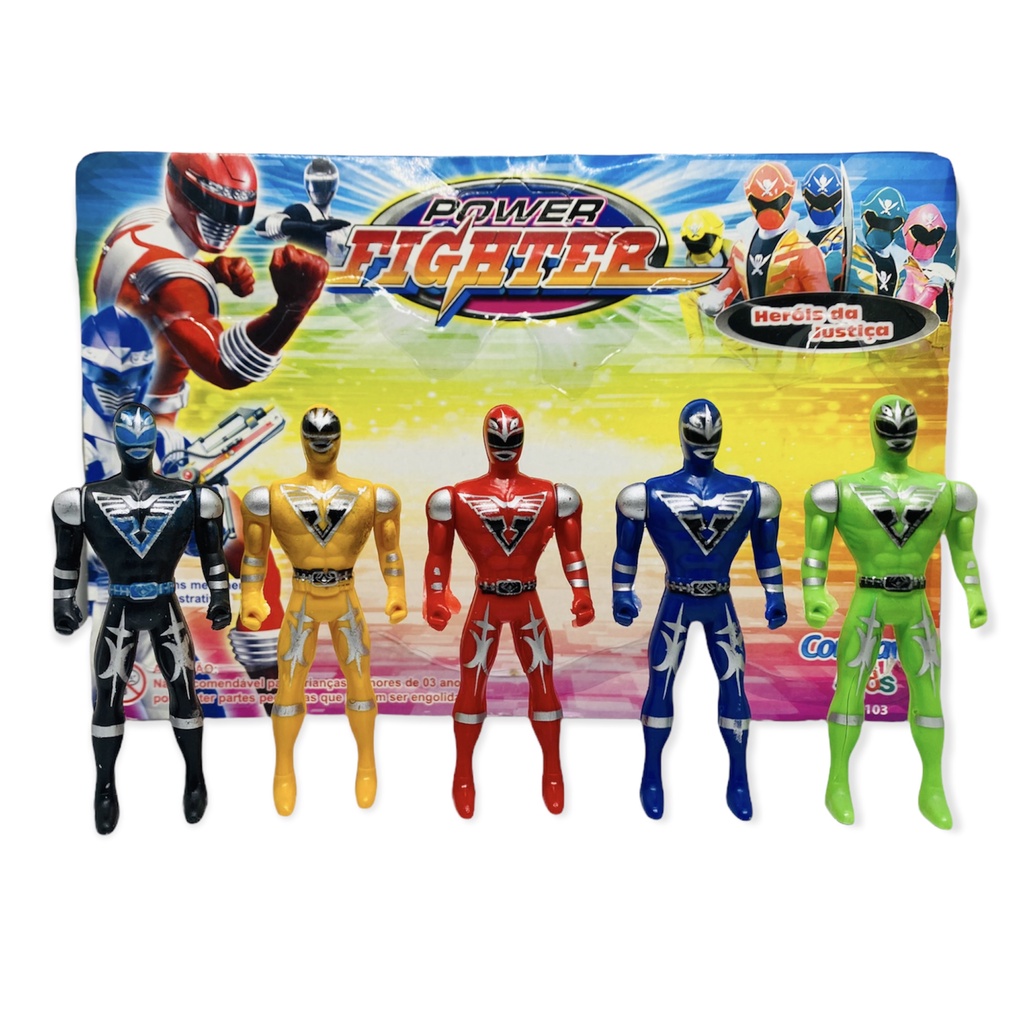 Kit Com 5 Bonecos Cartelado Power Rangers 10 cm em Oferta na Shopee