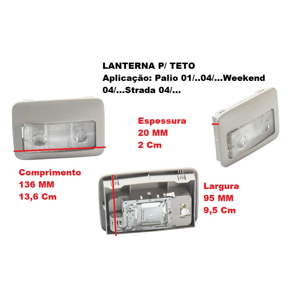 Lanterna De Teto Luz Interna Fiat Palio Siena Palio Weekend Bege Lampada Led Super Branca