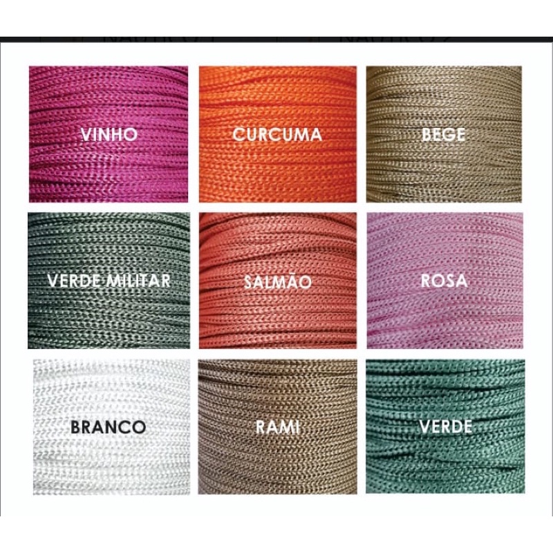 Fio Náutico 3mm para crochê com 200 metros, Fio Náutico para bolsa, Fio Náutico para cesto
