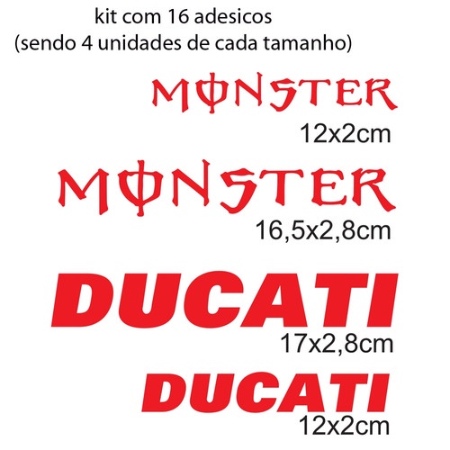 16 Adesivos Refletivo Roda Interno Moto Ducati Garra