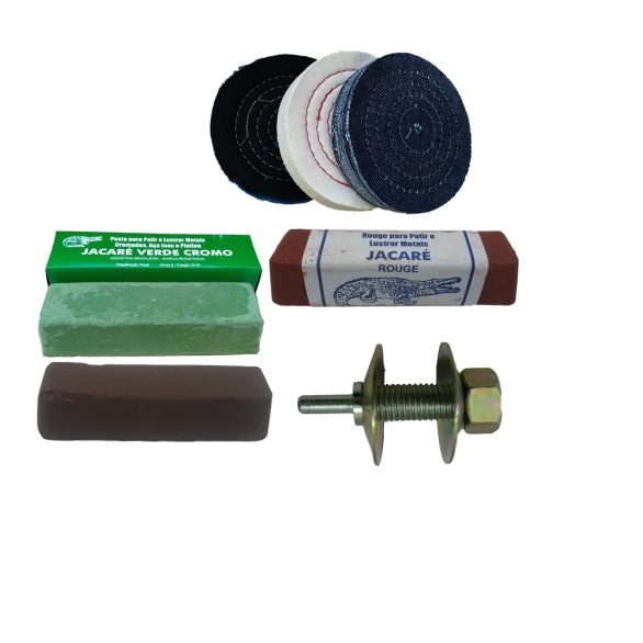Kit Polimento Roda 4 Pol Massa 400 Gramas Adaptador M6 1/2