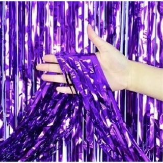 KIT 1~5 Cortina Metalizado para Festa 1mx2m painel decoração fita metalizada roxa 30%OFF em Oferta na Shopee