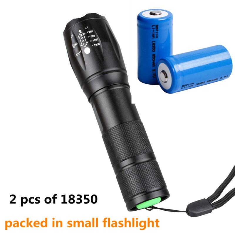 Mini Lanterna Com Zoom 2 Peças De Bateria 18350 850mah