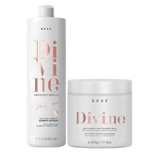 BRAÉ Divine Shampoo 1L e Mascara Capilar 500ml