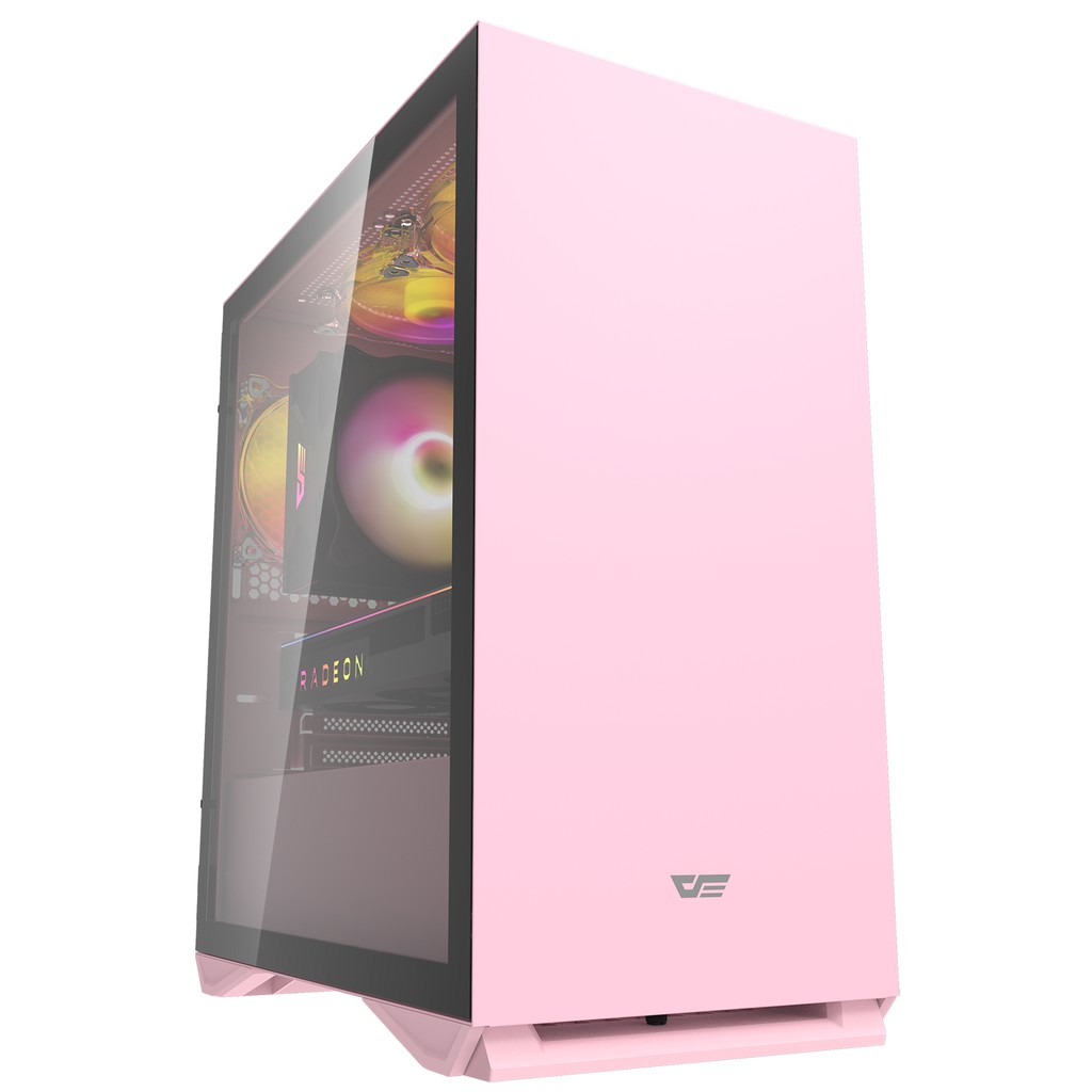 Gabinete Aigo Darkflash DLM22 Rosa Pink Vidro Sem Fan