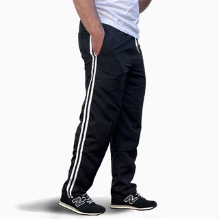 Calça Masculina Tactel 3 Bolsos e 2 Listras Preta Azul Cinza Envio Para Todo Brasil