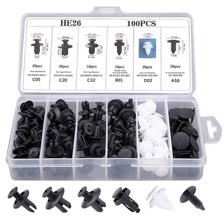 100pçs Fixador Misto De Automóvel Clip De Fixação Mista Para Carroceria De Carro Rebite Pino De Kit Porta Acessórios Carros