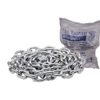 2 Metros Corrente Aço Galvanizado 4mm Elo Curto Estacionamento ou Cadeado em Oferta na Shopee