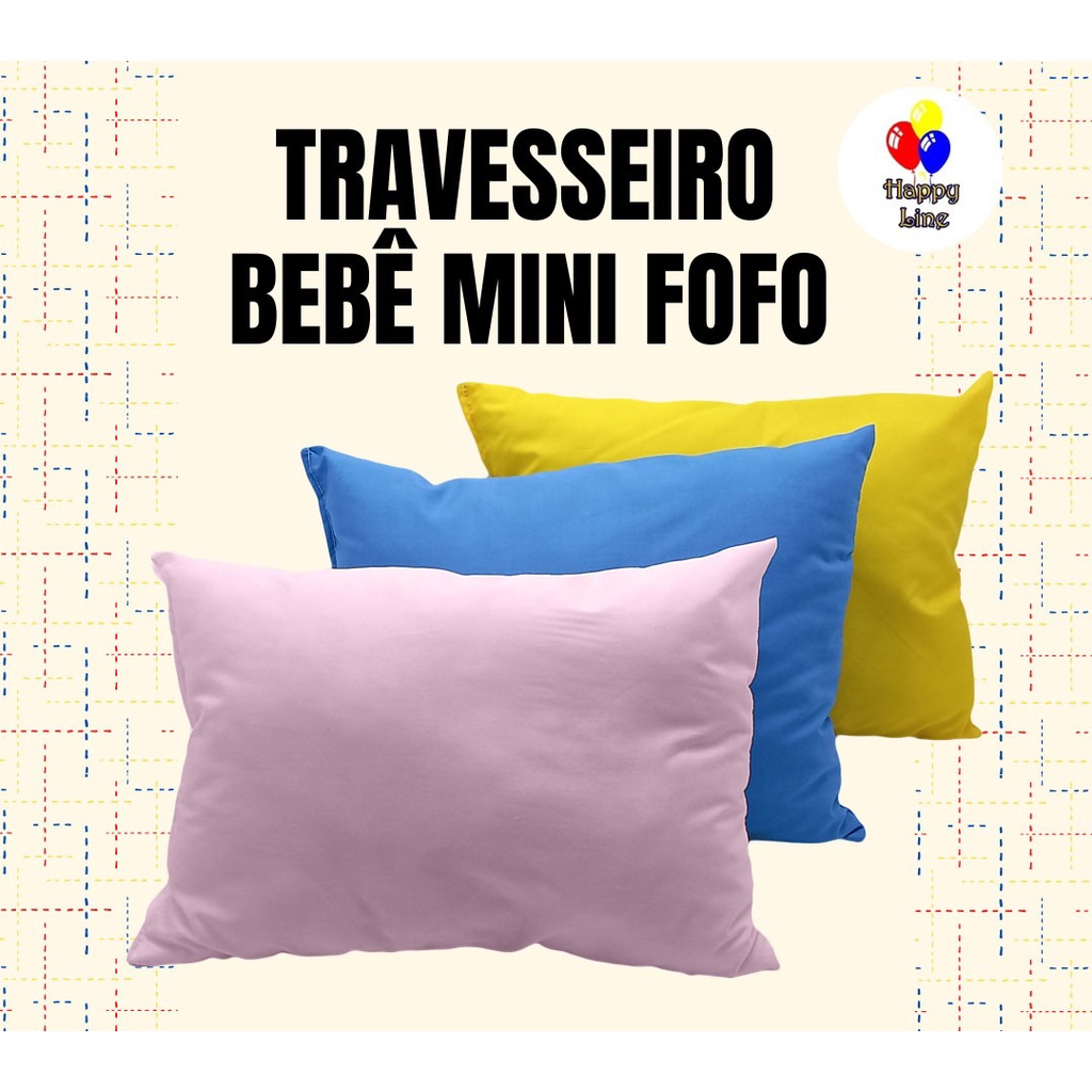 Travesseiro Para Bebe 30x40 Travesseiro Infantil Mini Fofo Macio em Oferta na Shopee
